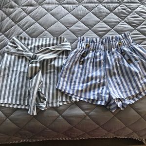 High waisted paper bag shorts & skirt